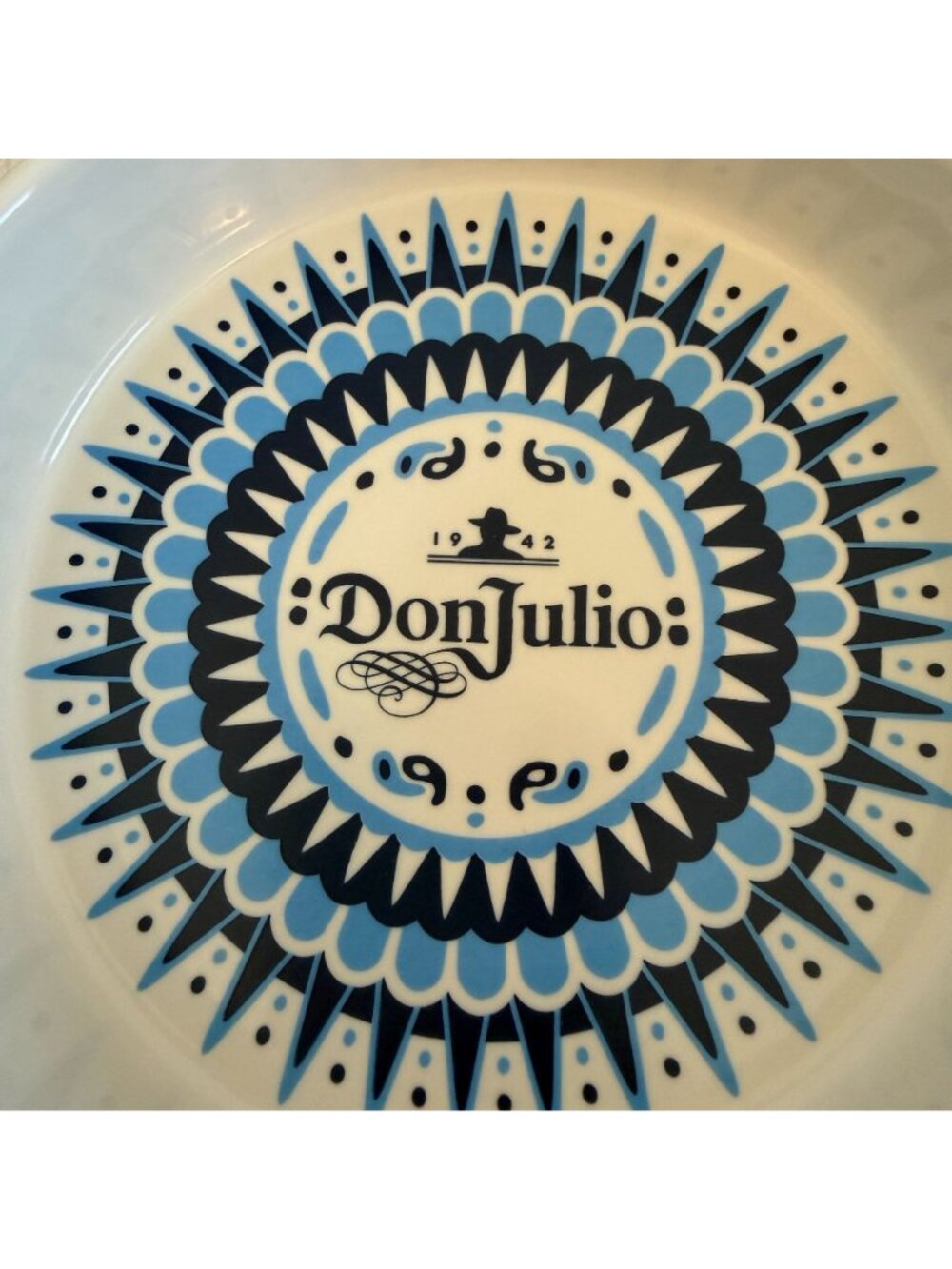 Don Julio 1942 Tequila Salt Rimmer Dish w/Lid Blue White Aztec Design 5.5" Bar - Picture 3 of 10